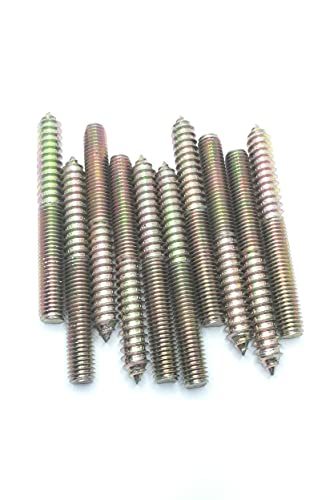 Image of Hanger Bolt M10x90 Double Headed Bolt Self-Tapping Screw for Furniture 10Pcs