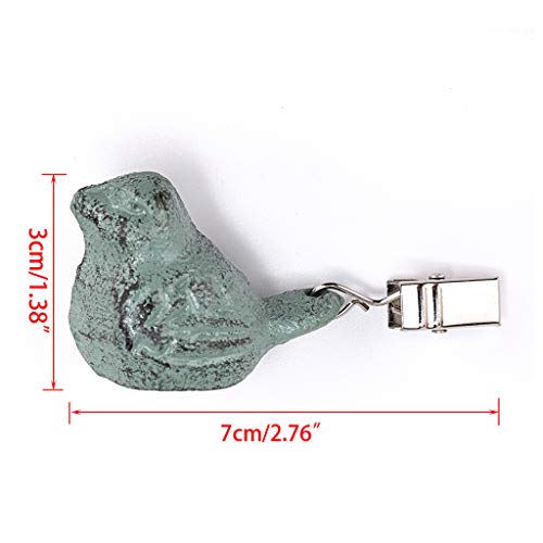 Ownmy Set Of 4 Tablecloth Weights Clip On, Pendant Tablecloth Weights Kit With Cast Iron Antique Birds, Cloth Weights Clip For Outdoor Garden Party Picnic Tablecloths, Heavy Tablecloth Clips (Green) #TOP2