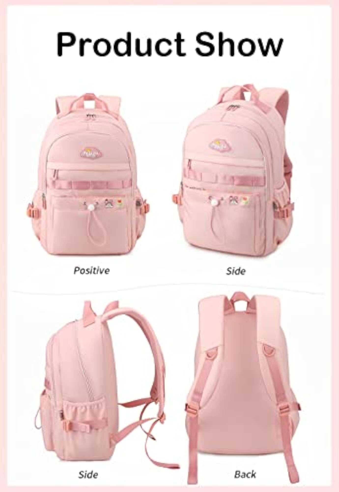 Shiny Pastel Colored School Bag for Kids, Lightweight