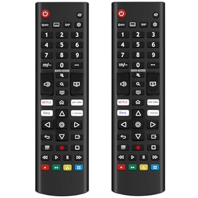 Pack of 2 AKB76040302 Universal Remote Control Replacement Compatible for LG Smart TV UHD TV UP70 UP75 UP76 UP80 UP87 Series OLED TV A1 A2 B1 B2 C1 C2 G1 G2 Z2 ZX Series QNED Mini-LED TV (2022 Model)