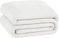 Edredom Dupla Face Liso Micropercal 400 Fios - Super Macio - Alta Durabilidade (Branco, Solteiro)