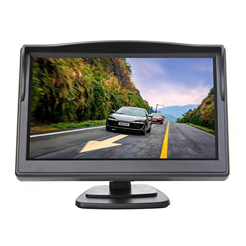Image of 5 Inch TFT LCD Car Color Rear View Monitor Screen for Parking Rear View Backup Camera with 2 Optional Bracket(Suckers Mount and Normal Adhesive Stand)