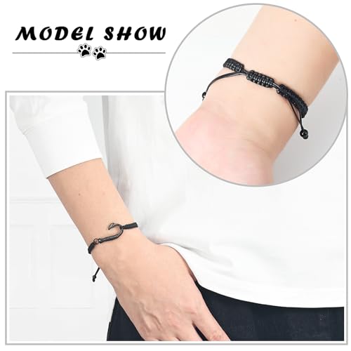 constantlife Cremation Jewelry Urn Bracelet for Ashes Stainless Steel Adjustable Memorial Bracelet for Men Women Fish Hook Braided Rope Design Human Pet Loss Sympathy Gift4