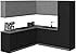 Kitchen Urban Collection Black & Gray Color Base Size 8x8Ft Wide