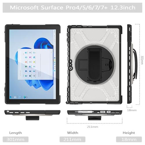 Coque Surface Pro 7 Plus antichoc avec béquille 360 rotative - 2