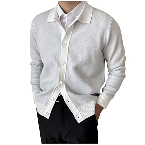Pull blanc homme décontracté en tricot XL idéal pour vos sorties et loisirs