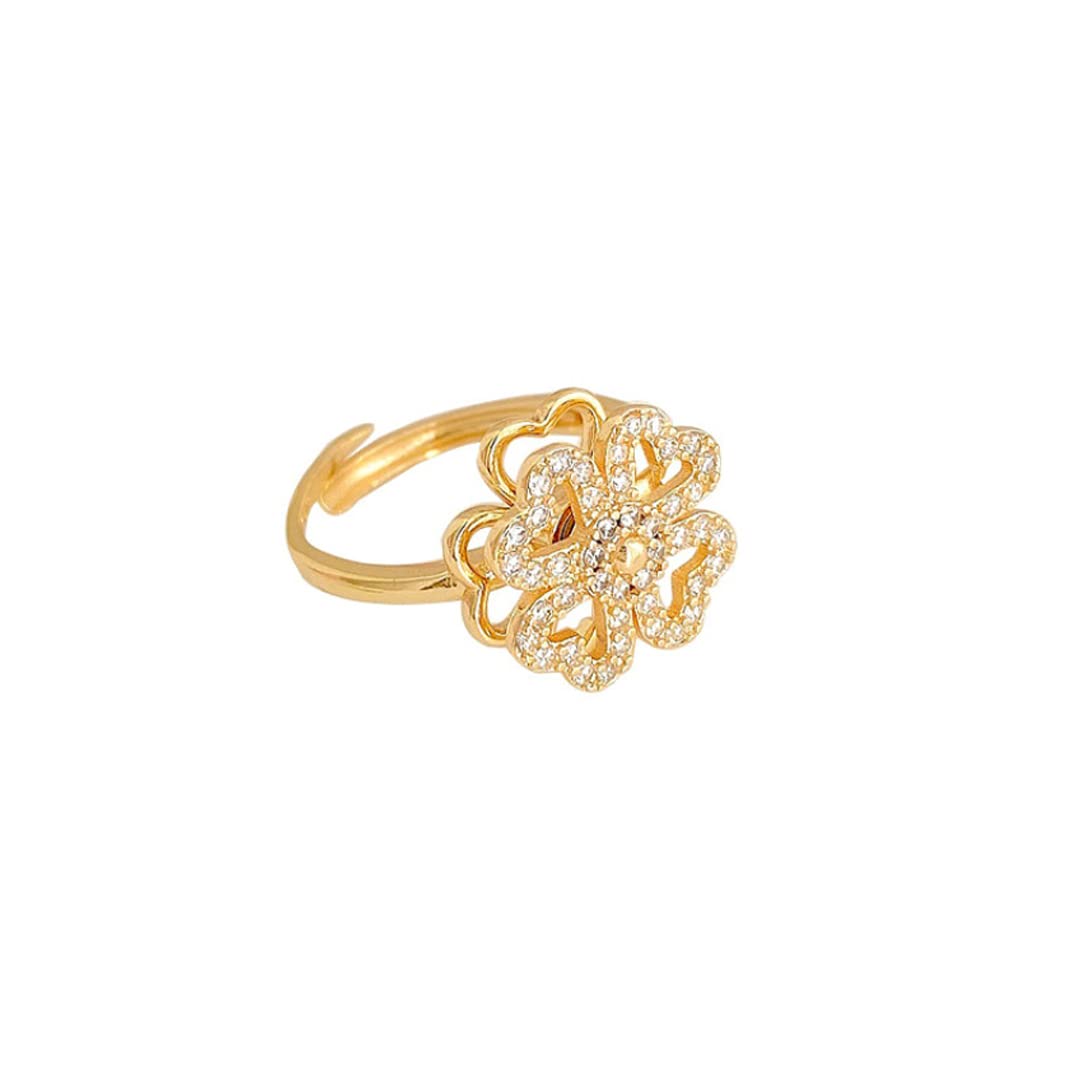 Vembley Four Leaf Clover Adjustable Rotating Ring For Women And Girls (B0C3D1HBV9) Amazon Price History, Amazon Price Tracker