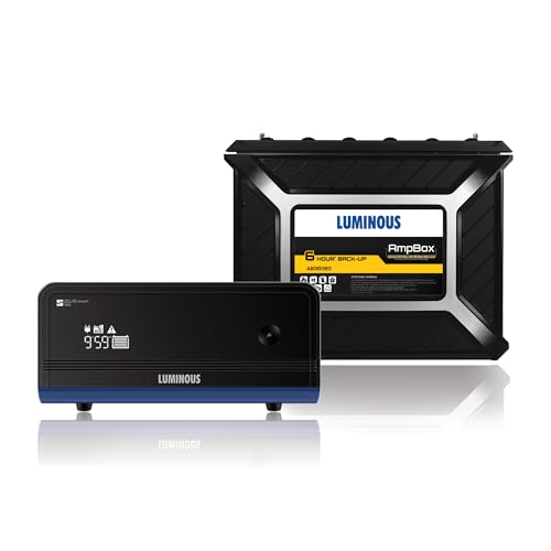 Image of Luminous Zelio 1100+AMP Box AB36060 Combo - 900VA /12V Pure Sine Wave Inverter & Gel Battery Combo | Maintenance-Free | Eco-Friendly | 60 Months Battery Warranty