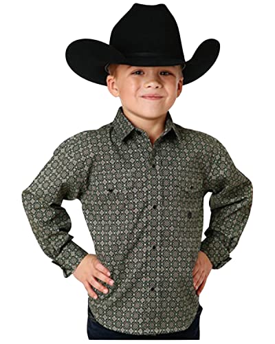 Roper Western Shirt Boys Long Sleeve Forest Green 03-030-0225-6000 GR