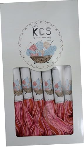 Image of KCS Big skeins of 25 Meters Size 25 Color Variegated Cross Stitch Stranded Threads,6 skeins,4190