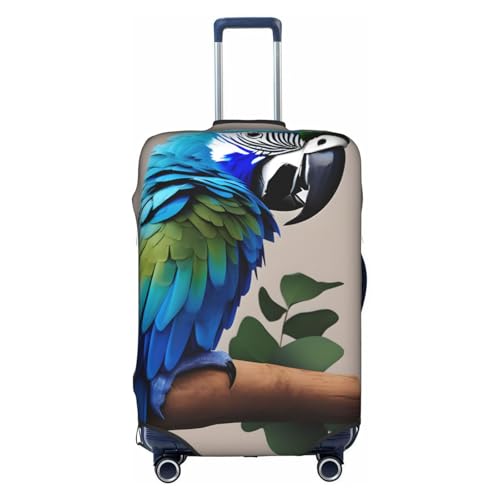 Blue Parrot Hugging 1 Tsa Approved Luggage Cover For 18-32 Inch Suitcases Scratch-Resistant Stretch Luggage Cover