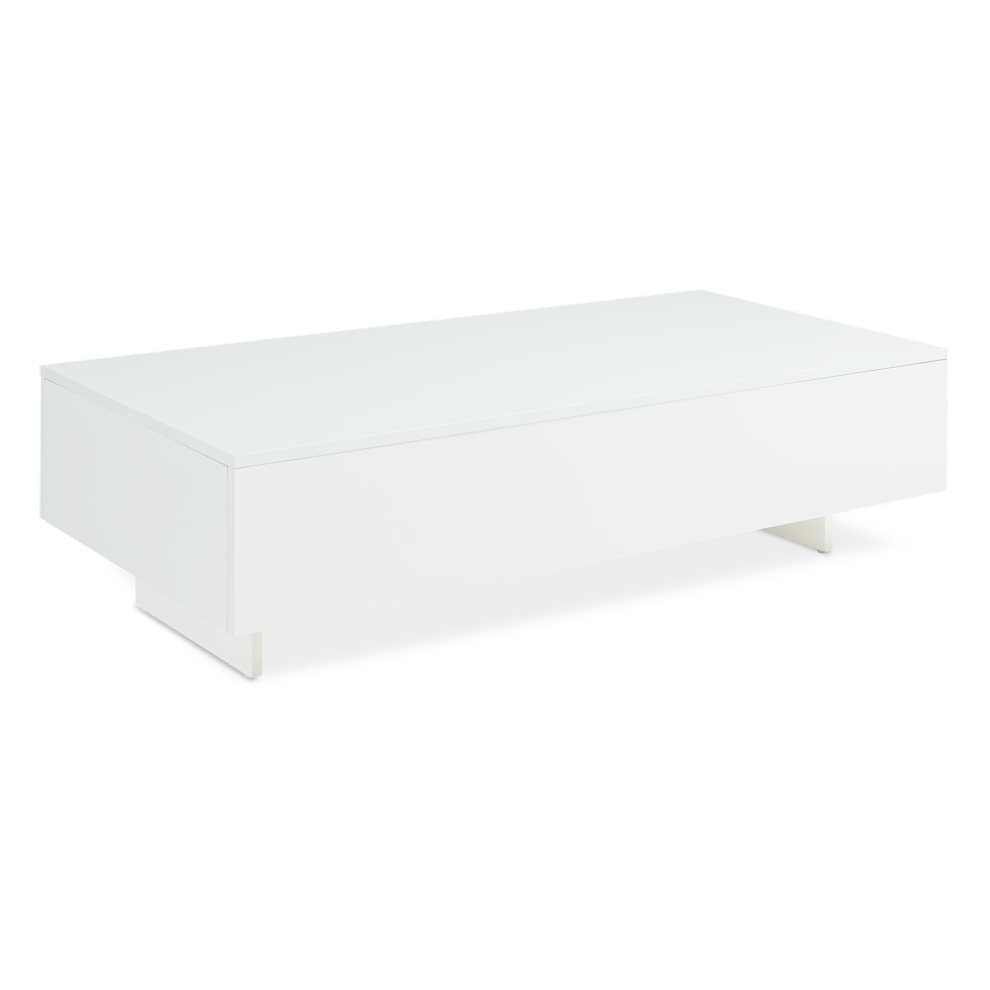 [en.casa] Mesa de Centro Braunschweig 115 x 55 x 31 cm Mesa Baja Mesa de Salón Auxiliar Mesa de café Blanco Alto Brillo