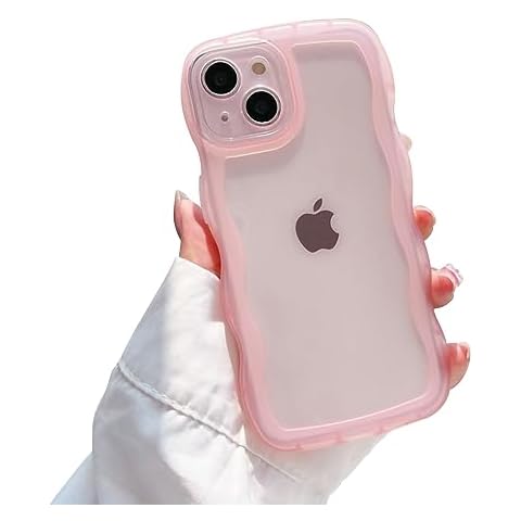 UMIONE for iPhone 11 6.1 inch Cute Soft Silicone Case, Kawaii Curly Wave Frame Shape Shockproof Protective Phone case cover for Women Girls Cover