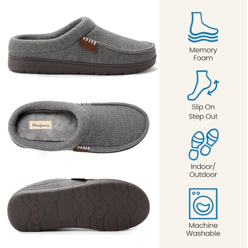 Image of Dearfoams Men's Brendan Indoor /Outdoor Breathable Memory Foam Clog House Shoe with Wide Widths Slipper