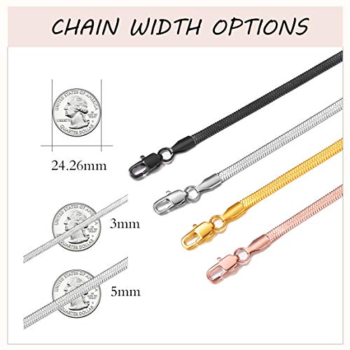 Snake Choker Chain Women 3Mm 12Inch Stainless Steel Choker Chic Layered Necklace Flat Snake Chain #TOP6