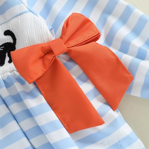 Baby Girl Halloween Outfit Peter Pan Collar Pumpkin Romper Bowknot Onesie Cute Girl Fall Winter Clothes4