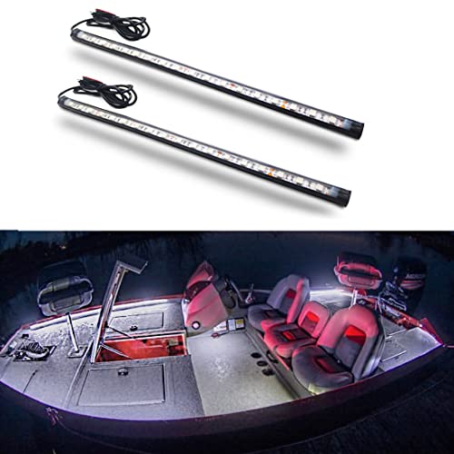 Boaton Marine Navigation Lights - Night Fishing, No Drilling Adhesive Install, Courtesy & Interior Lights for Pontoon, Bass, Jon, Jet Ski, Kayak, White