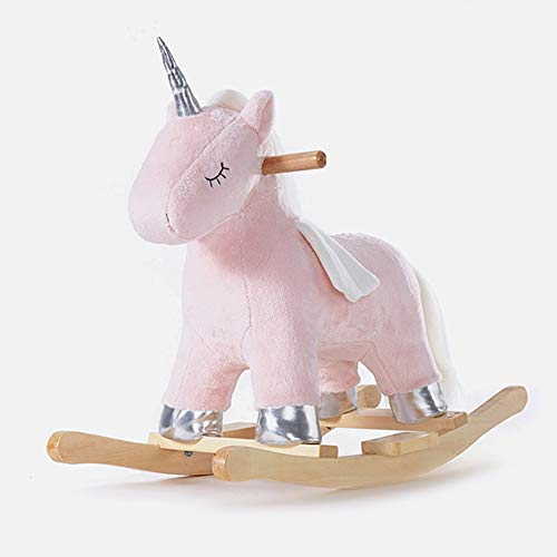 ZhaoXH-Schaukelpferd Plüsch Einhorn Rocker Baby Aus Holz Schaukelpferd Schaukeltier Kleinkind Fahrt Auf Spielzeug…