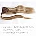 Ponytail Extension Human Hair 100% Real Remy Human Hair Wrap Around Ponytail Long Straight Ponytail Hairpiece Pony Tails Hair Extensions (16inch, P10/613(Dark Brown and Bleach Blonde))