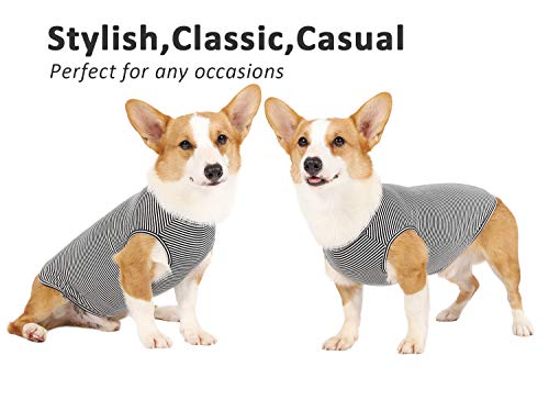Weone Dog Summer T-Shirts Striped Cotton Vest,Pet Breathable Soft Basic Clothes For Small Medium Larg Boy Girl Dogs,Xl #TOP2