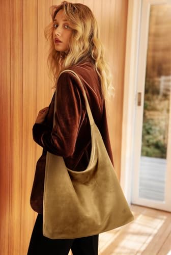 Image of KALIDI Casual Tote Bag Vegan Leather Hobo Zipper Work Bag Weekender Shoulder for Women Shoulder Travel Purse