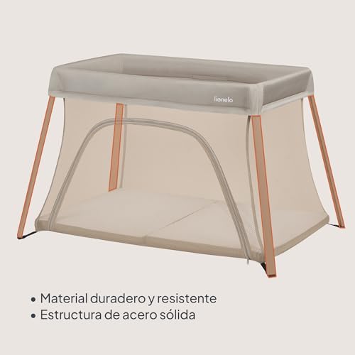 lionelo Cuna de Viaje Parque Cuna Bebe 3 en 1 Alice de 0 a 15 kg Colchón de Espuma, 2 Niveles de Altura, Plegable, Pequeña, Ligera, Entrada Lateral, Bolsa de Viaje - imagen 7