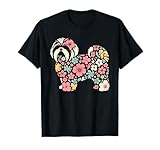 Cute Floral FLower Shih Tzu Mom Grandma Womens Mothers Day T-Shirt