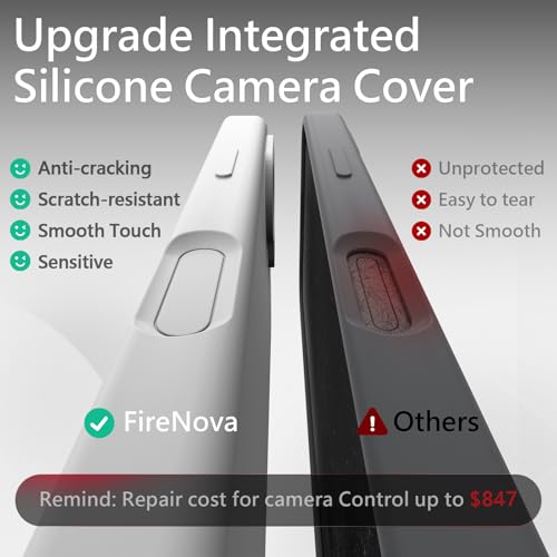 Image of FireNova Magnetic for iPhone 17 Case, Compatible with MagSafe, [Integrated Silicone Camera Control Button] [Camera Protection] Anti-Scratch Microfiber Lining Phone Case, 6.3 inch, White