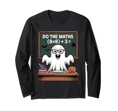 67 Teacher Halloween Ghost Six Seven Meme Do The Maths Long Sleeve T-Shirt