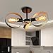 Produktbild ZMH Vintage Deckenleuchte Wohnzimmer Deckenlampe modern Dimmbare 360°Drehbar 3-Ringe E27 Deckenbeleuchtung Deckenleuchten für Wohnzimmer Schlafzimmer Esszimmer Flur Balkon