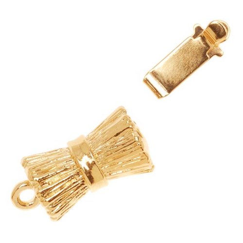 Elegant Elements 23K Gold Plated 1-Strand Box Clasp - Barrel Design 19x8mm (1)