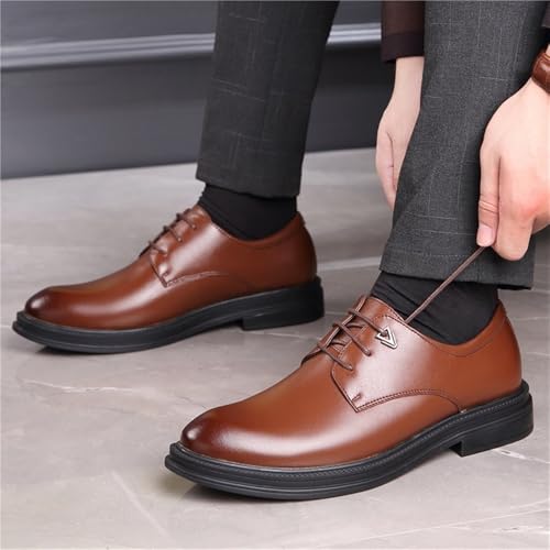 Men's Lace up Dress Shoes Genuine Leather Low Top Oxfords Comfortable Slip Formal and Business Casual Work Shoes for Autumn Fashion2