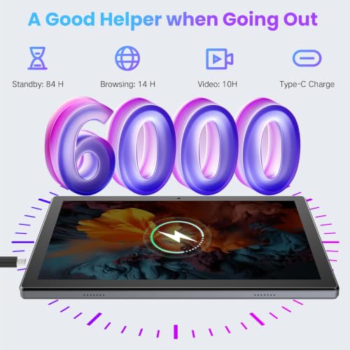 Image of 10.1 inch Android 14 Tablet, 12GB RAM 64GB ROM, Octa-Core