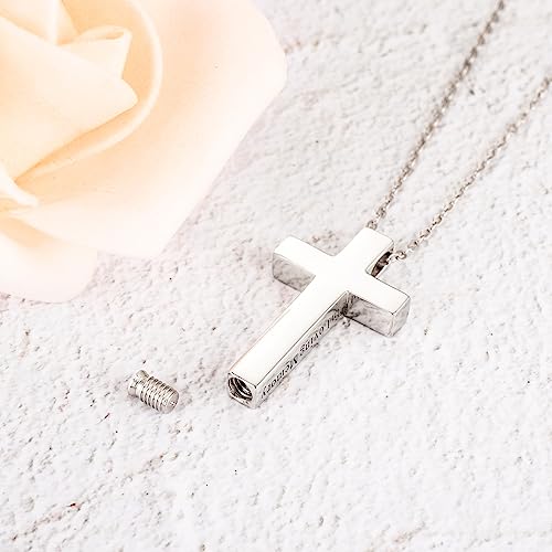 XIUDA 925 Sterling Silver Cremation Jewelry Memorial Cross Urn Necklace for Ashes Keepsake Urns Pendant Necklace for Men Women4