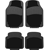 ZENO Car Mats 4 Piece Set | Car Mats Universal | Rubber & Carpet Car Mat Set | Non-Slip Car Floor Mats for Cars, Trucks & Vans | Waterproof Universal Car Mat | Suitable for All Weather & All Vehicles