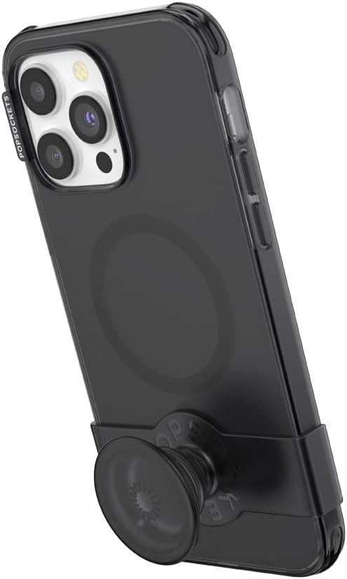 PopSockets iPhone 14 Pro Max Phone Case with MagSafe, Wireless Charging Compatible, Black - iPhone 14 Pro Max MS Black Translucent