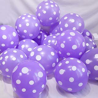 All About Large Polka Dot Latex Party Balloons for Decoration Supplies (Purple, Lavender, 12 Inch)-25 Pcs