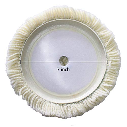 7" Wool Buffing Pad Kit 2Pcs 100% Polishing Wool Pads Kit Low Linting Wool Pad, Used For Rotary And Random Orbit Sander/Polisher Buffing Equipment Buffing Pad Cleaner #TOP1