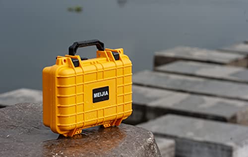 MEIJIA Portable All Weather IP67 Waterproof Protective Hard Case, Small Camera Case,Dry Case with Customizable Foam,Fit Use of Drones, Camera,Equipments, 11.65 ”x8.35”x3.78”(Yellow) - Thumbnail 6