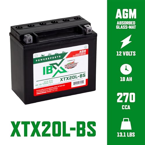 Image of Interstate Batteries IBX YTX20L-BS Powersports Battery 12V 18Ah 270CCA AGM
