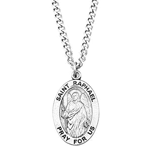 Rosemarie Collections Religious Saint Medal Pendant Necklace (St Raphael)