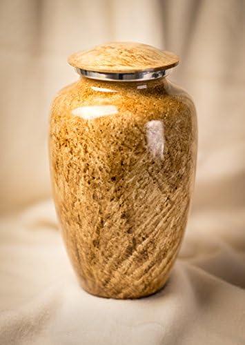 "The Essence" Cremation Funeral Urn for Human Cremated Remains Ashes - Made of Solid Aluminum with a Unique and Elegant Design
