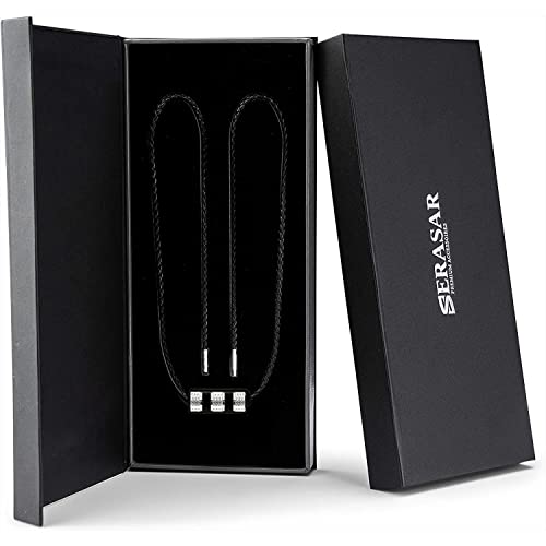 Serasar Leather Necklace Men Leather Necklace With Pendant - 50Cm Silver - Leather Cord Necklace With Jewelry Box - Gift Idea For Men - Rocker Chain Men Jewelry Band Death Dead #TOP1