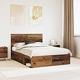 Couleur: Bois ancien Cervaline Cadre de lit Bois Ancien 140 x 190 cm Bois de pin Massif,Meubles,Lits & Accessoires,Lits & Cadres de lit,63.66 kg-3411017