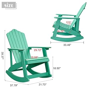 Adirondack Rocking Chair Classic Weather Resistant Patio Chair Outdoor Adirondack Chair for Deck Garden and Backyard,Looks Like Real Wood,1 Chair Green Adirondack Rocking Chair Classic Weather Resistant Patio Chair Outdoor Adirondack Chair for Deck Garden and BackyardLooks Like Real Wood1 Chair Green