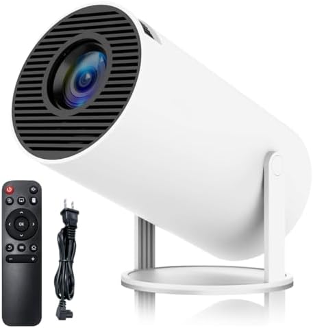 Smart Projector with Android 11 HD Projector 1080P 4K WiFi6 BT Home Theater Video Projector 180° Rotatable Stand Car Keystone Correction for Mobile Phone TV Stick