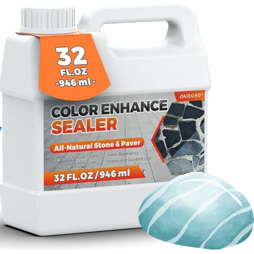 Provides Natural Color Enhancement, High Gloss Wet Look Stone Sealer, Wet Look Color Enhancer Sealer for Outdoor