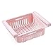 Koszyki pralni, Posiadacze do przechowywania kuchni Lodówka Szuflada Półki Płyta Kuchnia Artykuł Półka Przechowywanie Warstwę Rack Kitchen Organizer Box (Color : Pink)