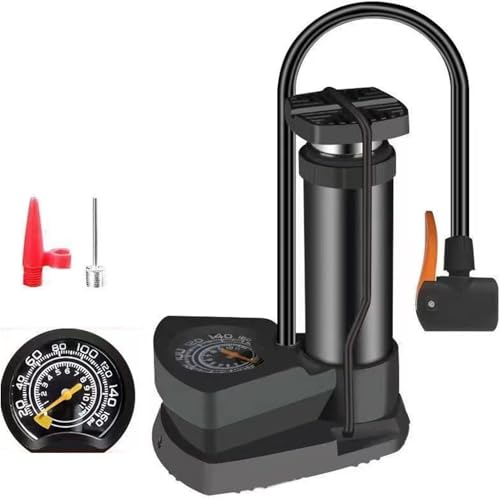 Image of QUXIS QUXIS Portable Foot Pump with Double Valve, Air Lock System for Bicycle, Scooter, Motorcycle, Ball Inflation, (BLECK+)