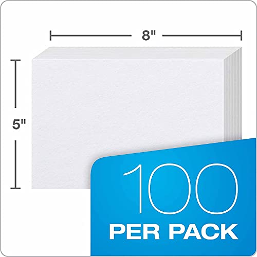 Blank Index Cards, White, 5 x 8 Inch Card, 100-Count - 1 Pack